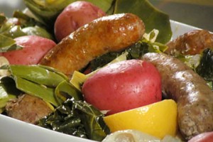 Włoskie kiełbaski z gotowanymi warzywami (źródło: TLC)