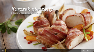 Kurczak pieczony z bekonem i purée maślanym (źródło: kuchnialidla.pl)